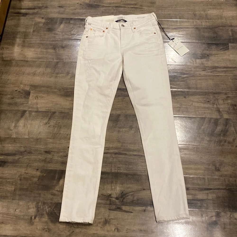 NWT Citizens of Humanity Racer Low Rise Skinny white Jeans